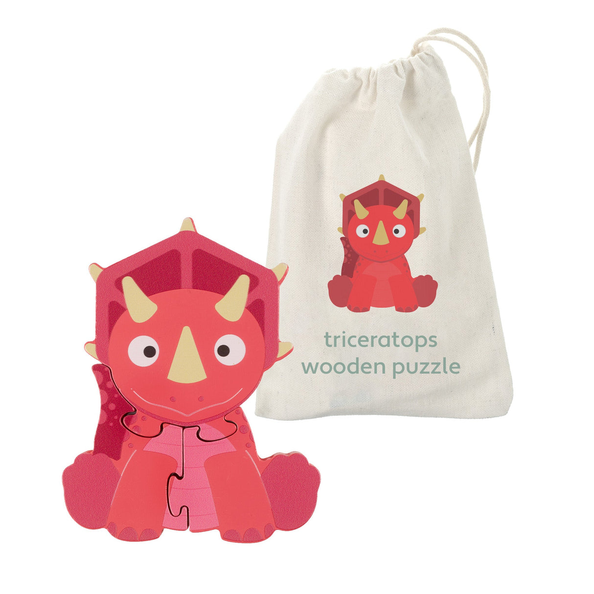 Orange Tree Wooden Triceratops Puzzle - Little Whispers
