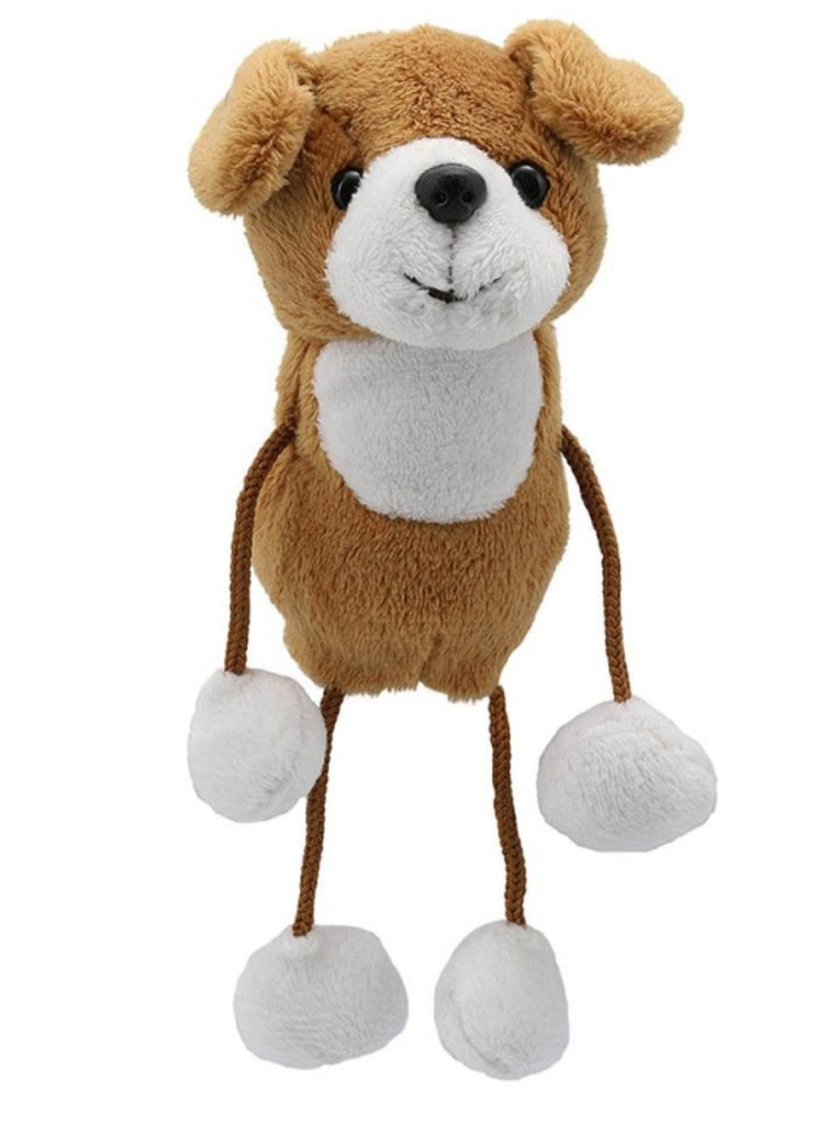 Puppet Company Brown and White Dog Finger Puppet - Little Whispers
