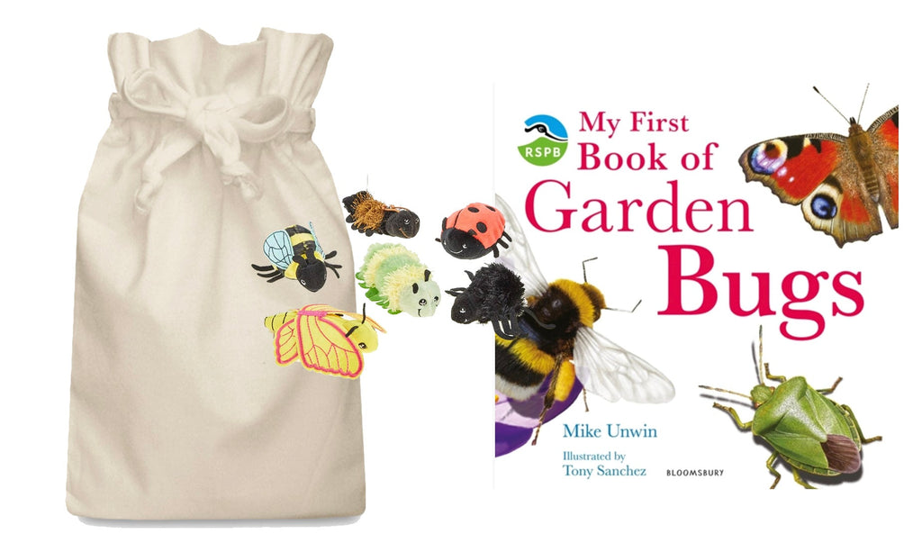 RSPB My First Book of Garden Bugs Story Sack with Puppet Company - Little Whispers