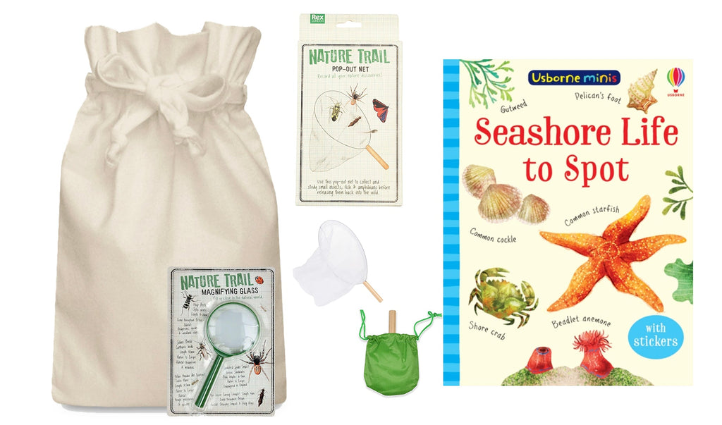 Seashore Life Story Sack with Magnifying Glass and Net - Little Whispers