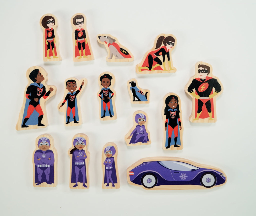 Superhero Wooden Characters - Little Whispers