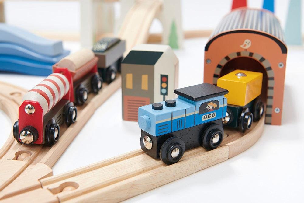 Tenderleaf Toys Wooden Mountain View Train Set Direct Shipping Little Whispers