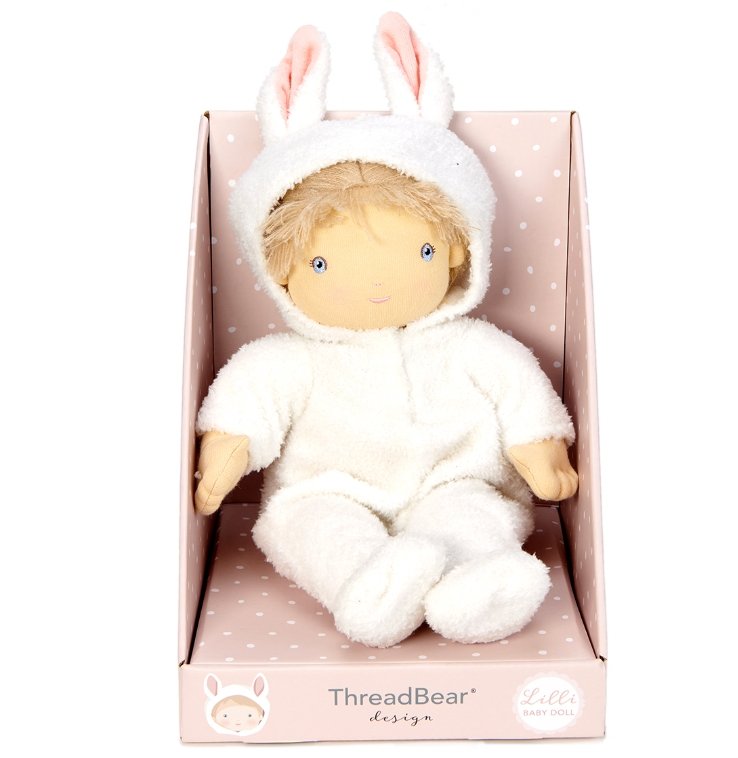 Tender Leaf Toys - Baby Lilli Doll in a Bunny Onesie - Little Whispers
