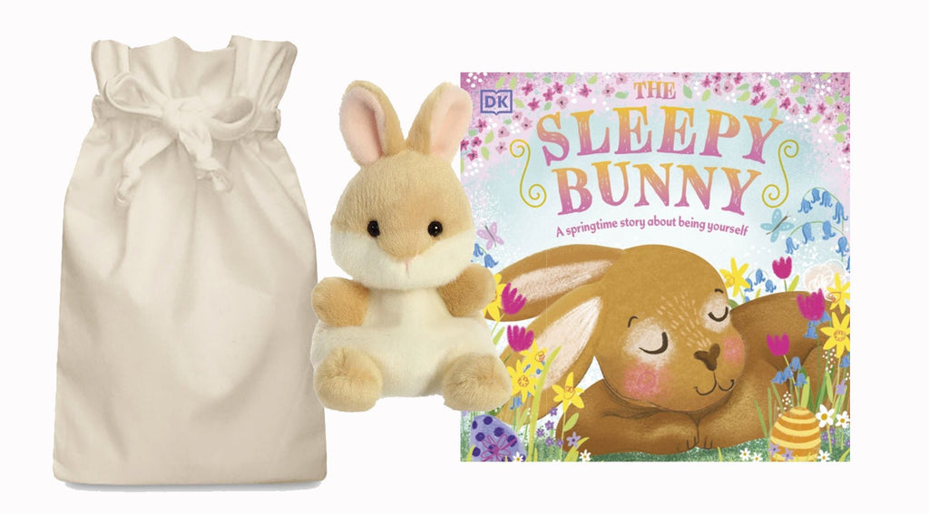 The Sleepy Bunny Story Sack with Palm Pal Bunny - Little Whispers
