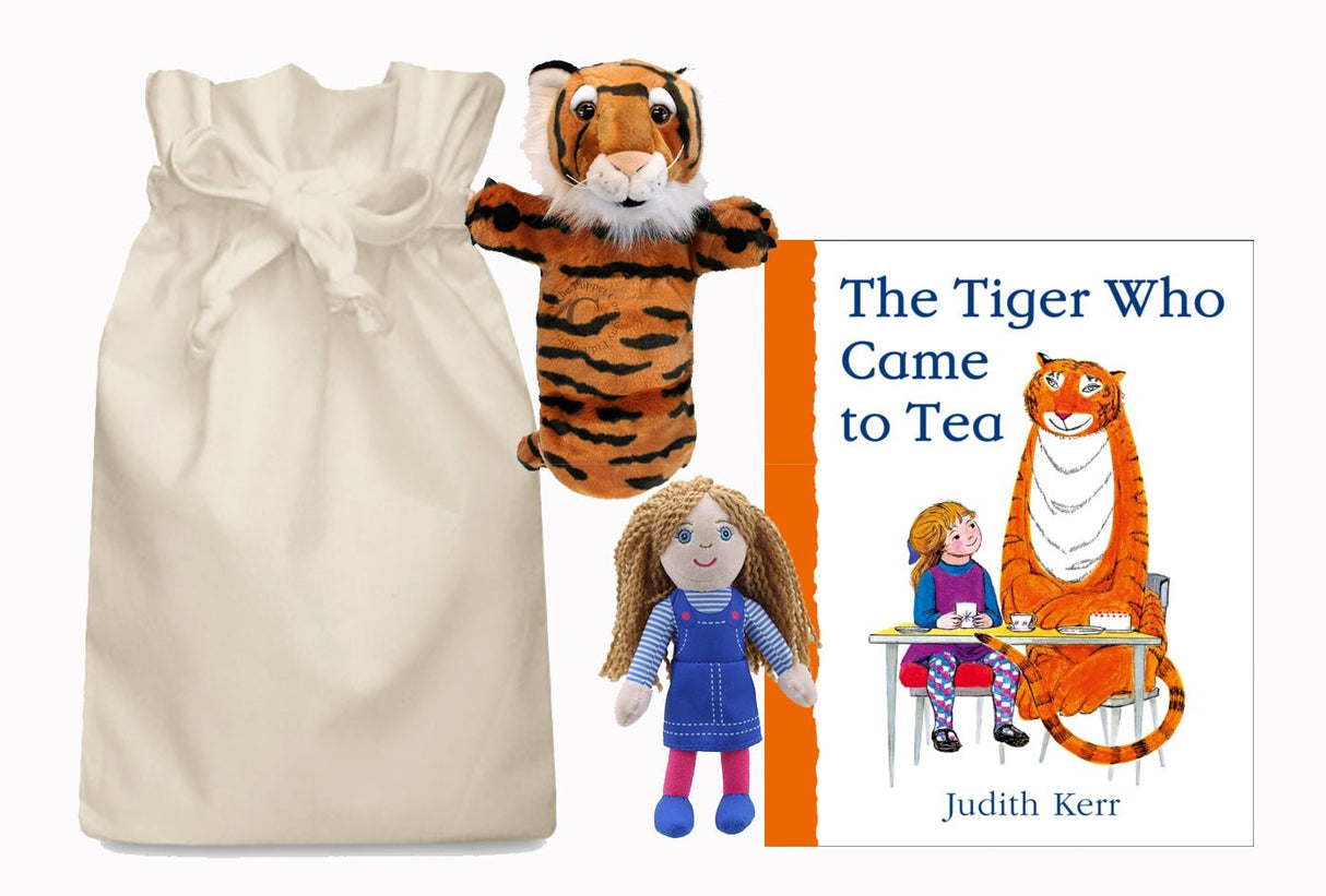 The Tiger Who Came to Tea Story Sack with Hand and Finger Puppet
