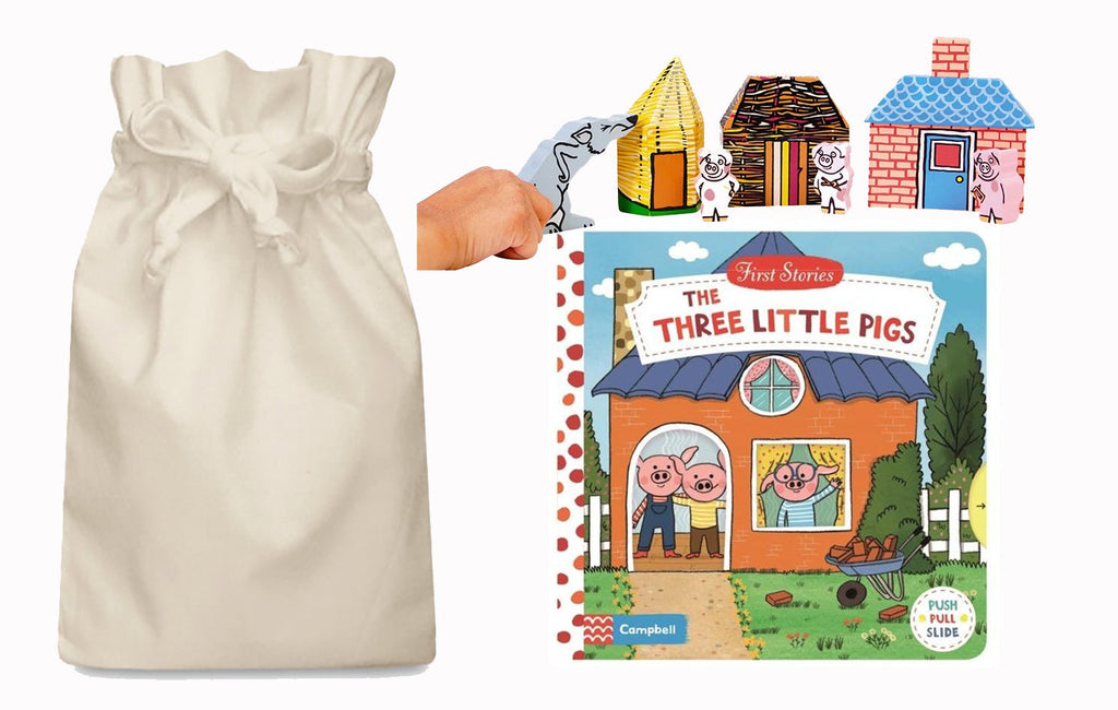 Three Little Pigs Story Sack with YD Characters - Little Whispers