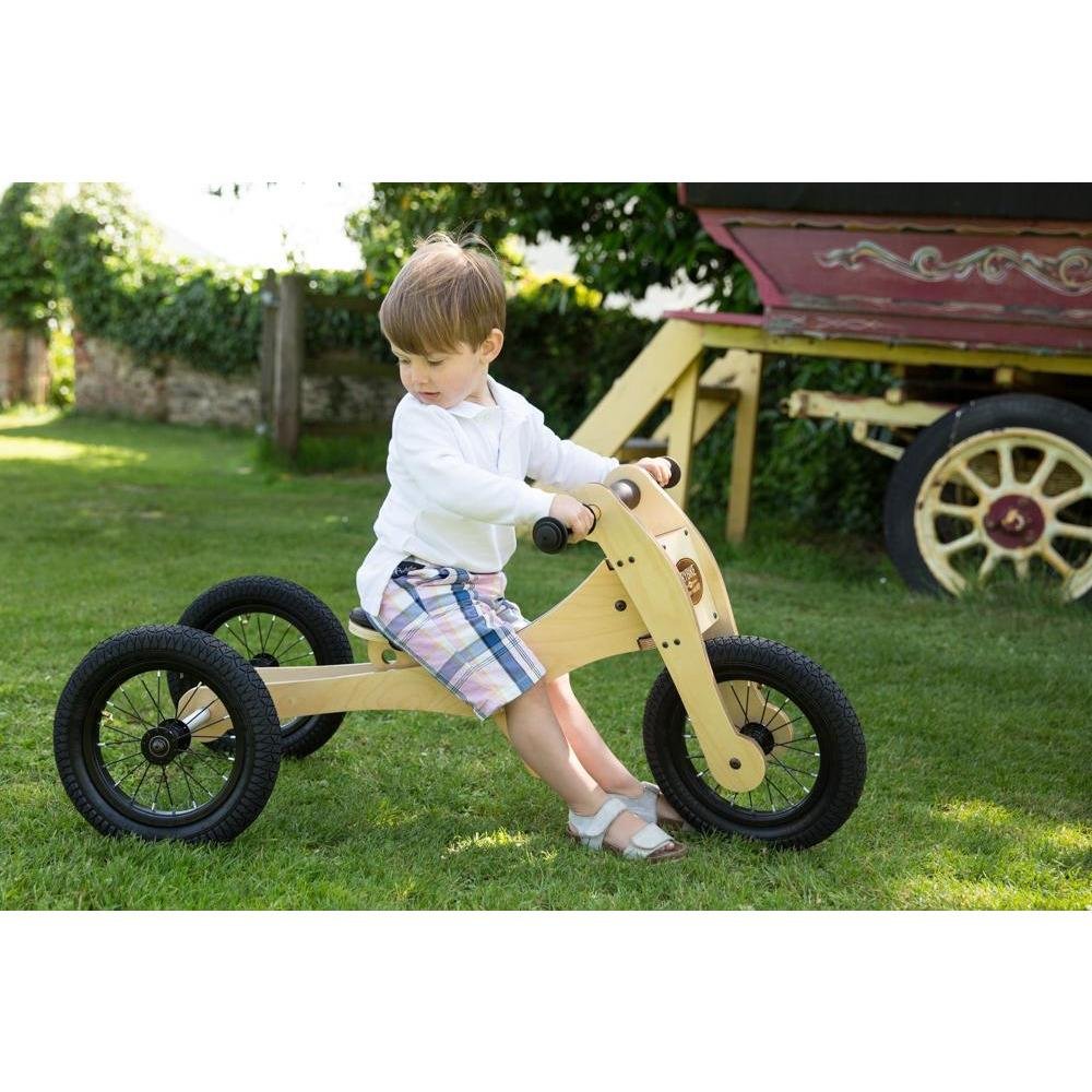Trybike Natural Wood 4-in-1 Balance Bike + Seat Cover & Safety Pad - Little Whispers