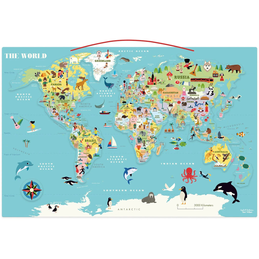 Vilac World Magnetic Map (Direct Shipping) - Little Whispers