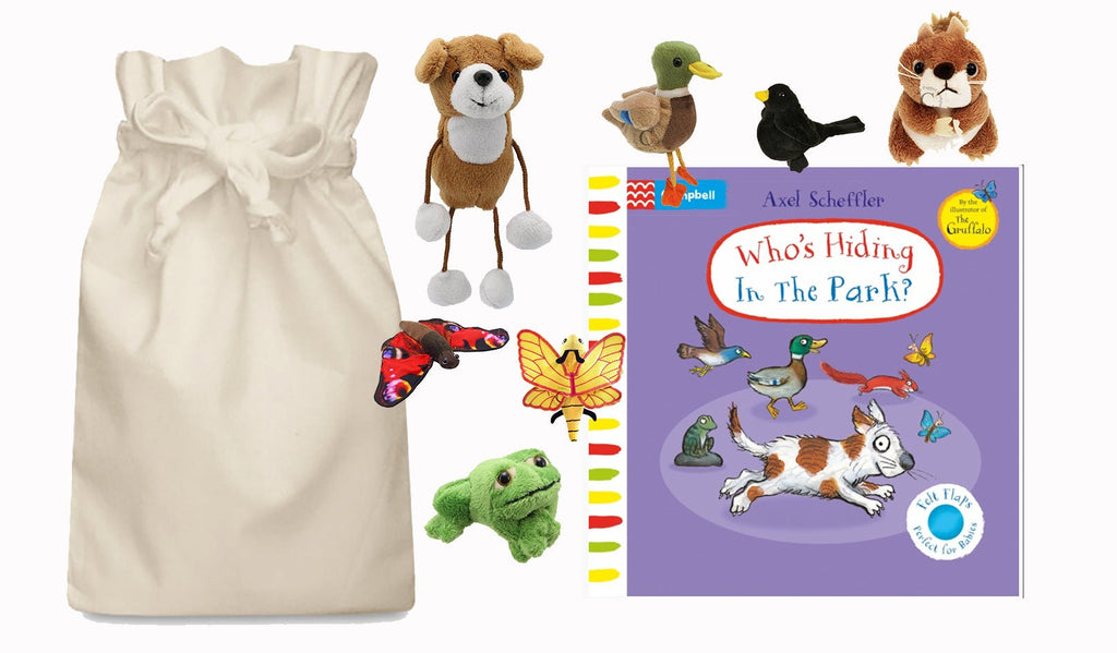 Who's Hiding in the Park Story Sack with Finger Puppets - Little Whispers